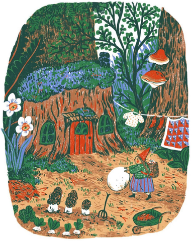 Forest scene illustrated by Phoebe Wahl
