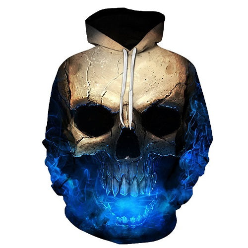 flaming skull hoodie