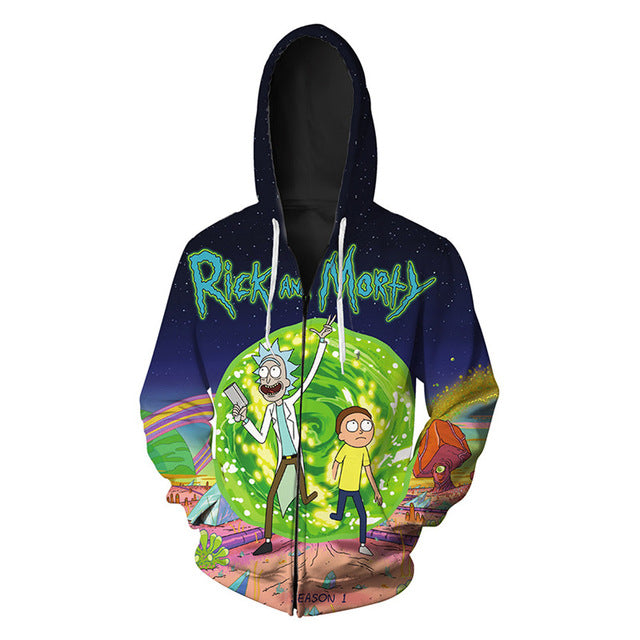 rick and morty zip up jacket