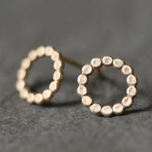 flat circle gold stud earrings