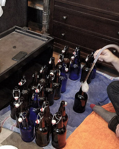 Rob Bottling His Home Brew