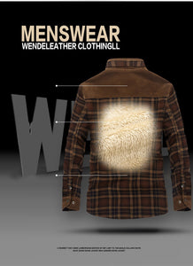 Fleece Plaid Casual Men's Jacket