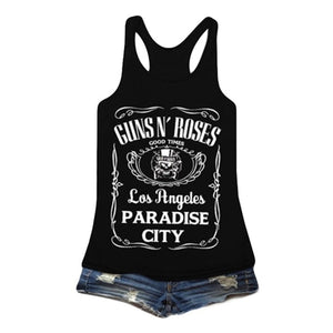Guns N Rose Floral Print Women Tank Top Shirt - XanacityToronto