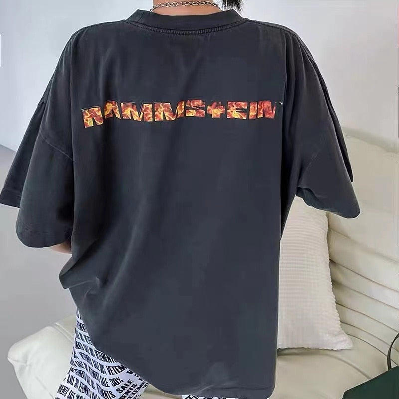 Burning Man Rammstein Rock Band T-Shirt