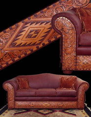 Hand Tooled Leather Sofa