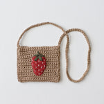 Strawberry Crochet Crossbody Bag (brown)