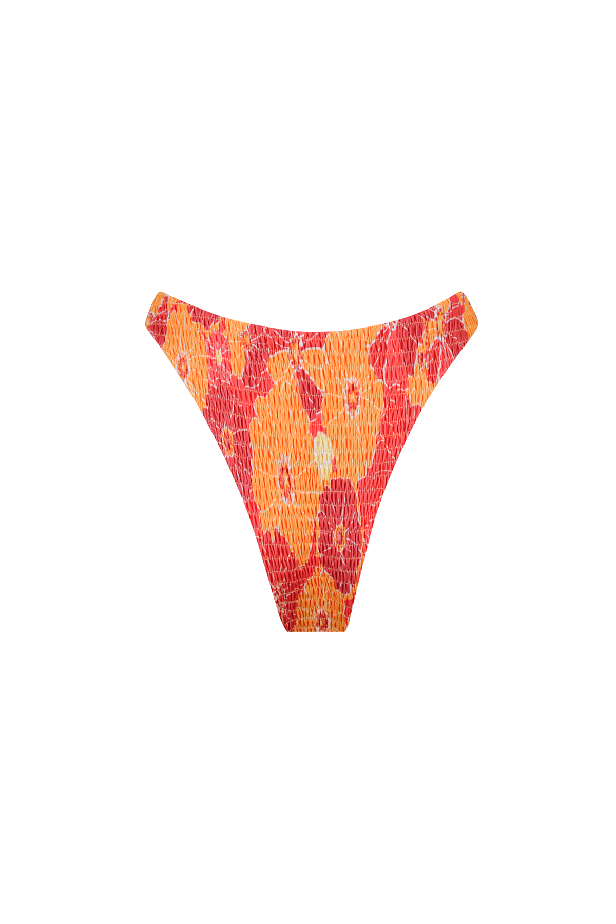 Underwire Bikini Top, Orange Padded Smocked Swimwear
