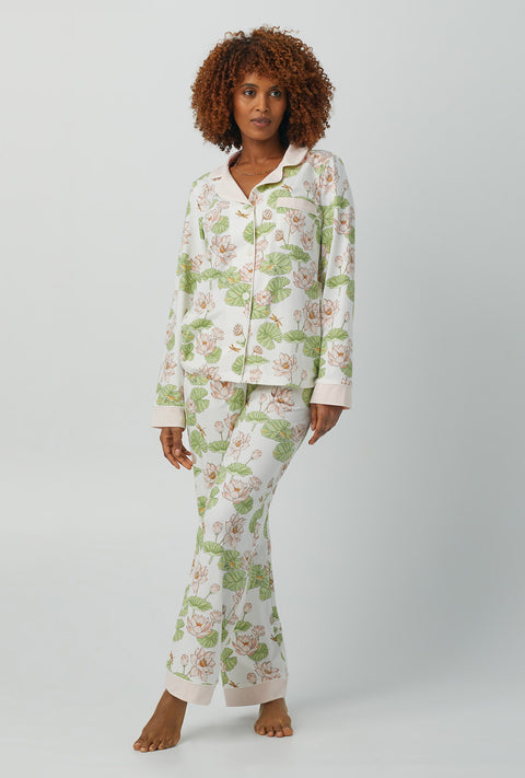 Festive Tartan Long Sleeve Classic Shorty Woven Cotton Portuguese Flan -  Bedhead Pajamas