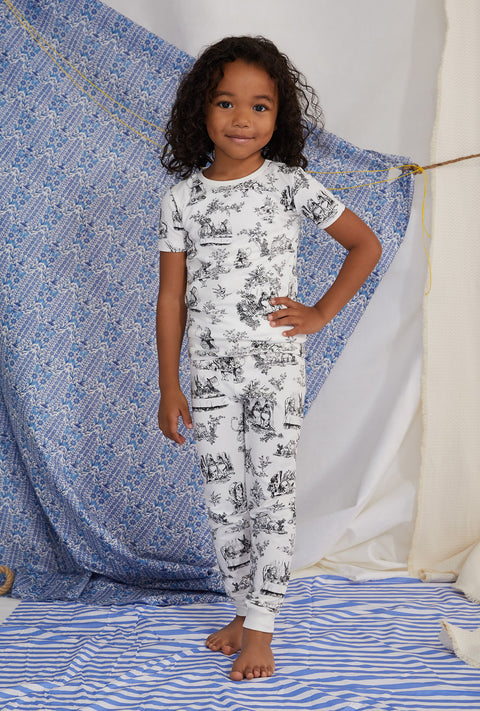 Navy Winter Village Kid's Pajama Set – The County Emporium