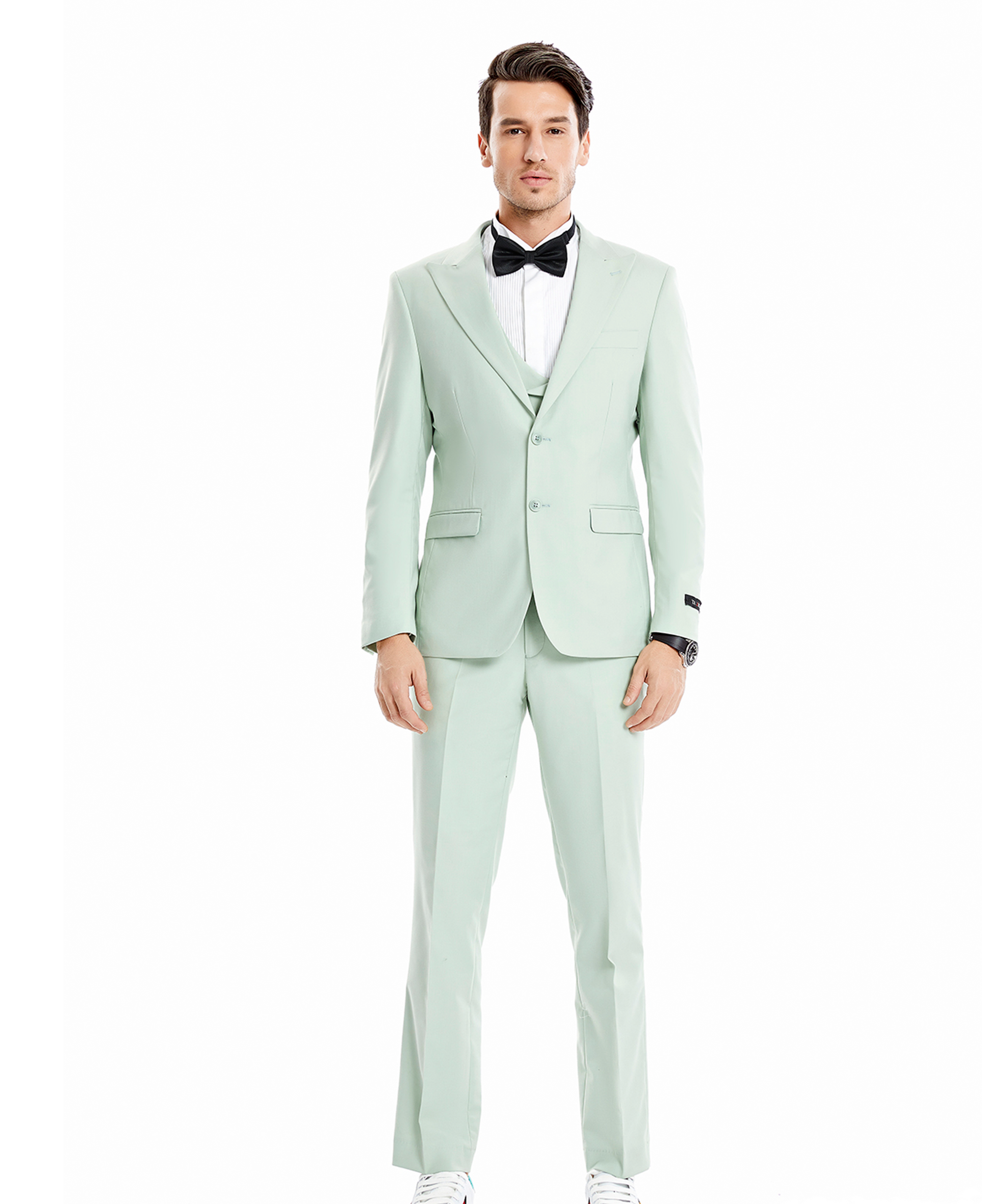 GentWith Groton Mint Green Slim Fit Peak Lapel Suit