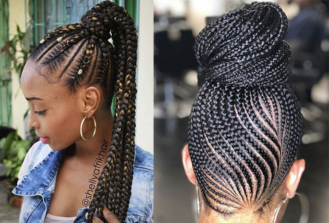 braided ponytail or bun