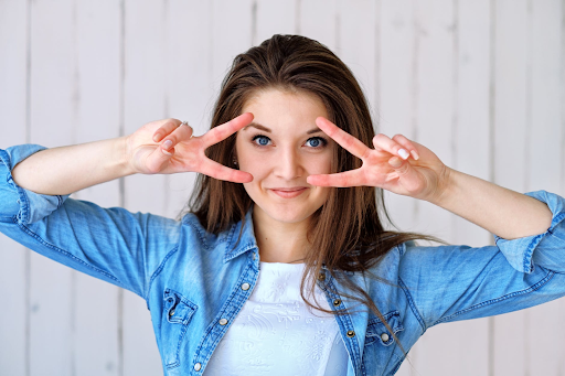 woman with long type 1 hair