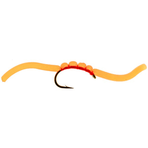 Fly Fishing Flies (Bass, Bream, Trout, Carp) Strung Out San Juan Worm Red  (x 6)