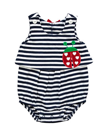 baby girl bubble with stripes and ladybug