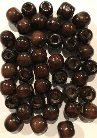 Dark Brown Natural Wooden Hair Beads (3 packs) – Twist Braid Snap