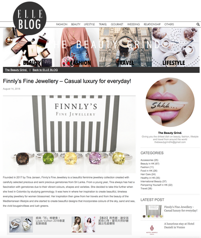 Finnly's featured in Elle.com.hk blog