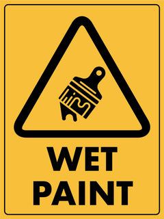 wet paint do not touch sign