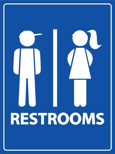 Childrens Restroom Blue Sign - New Signs