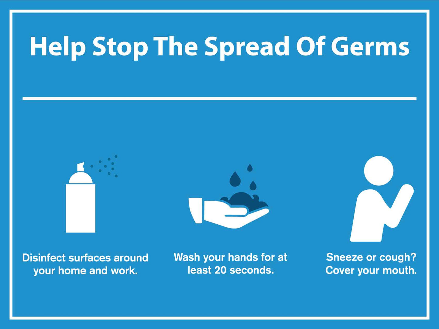 Help Stop The Spread Of Germs Icon Sign – New Signs