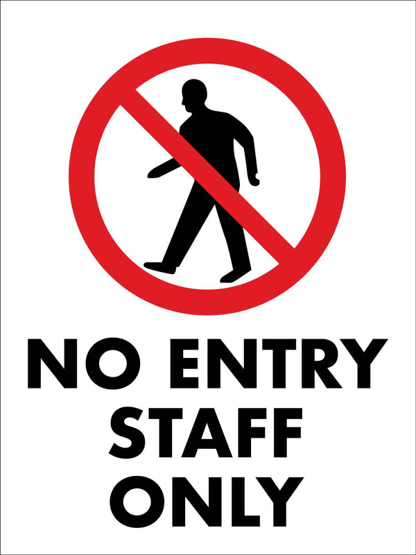 No Entry Staff Only Sign - New Signs