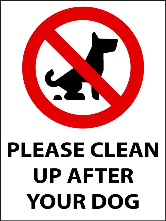 Please Clean Up After Your Dog Sign New Signs