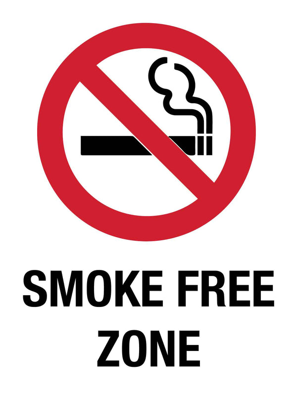 Smoke Free Zone Sign - New Signs