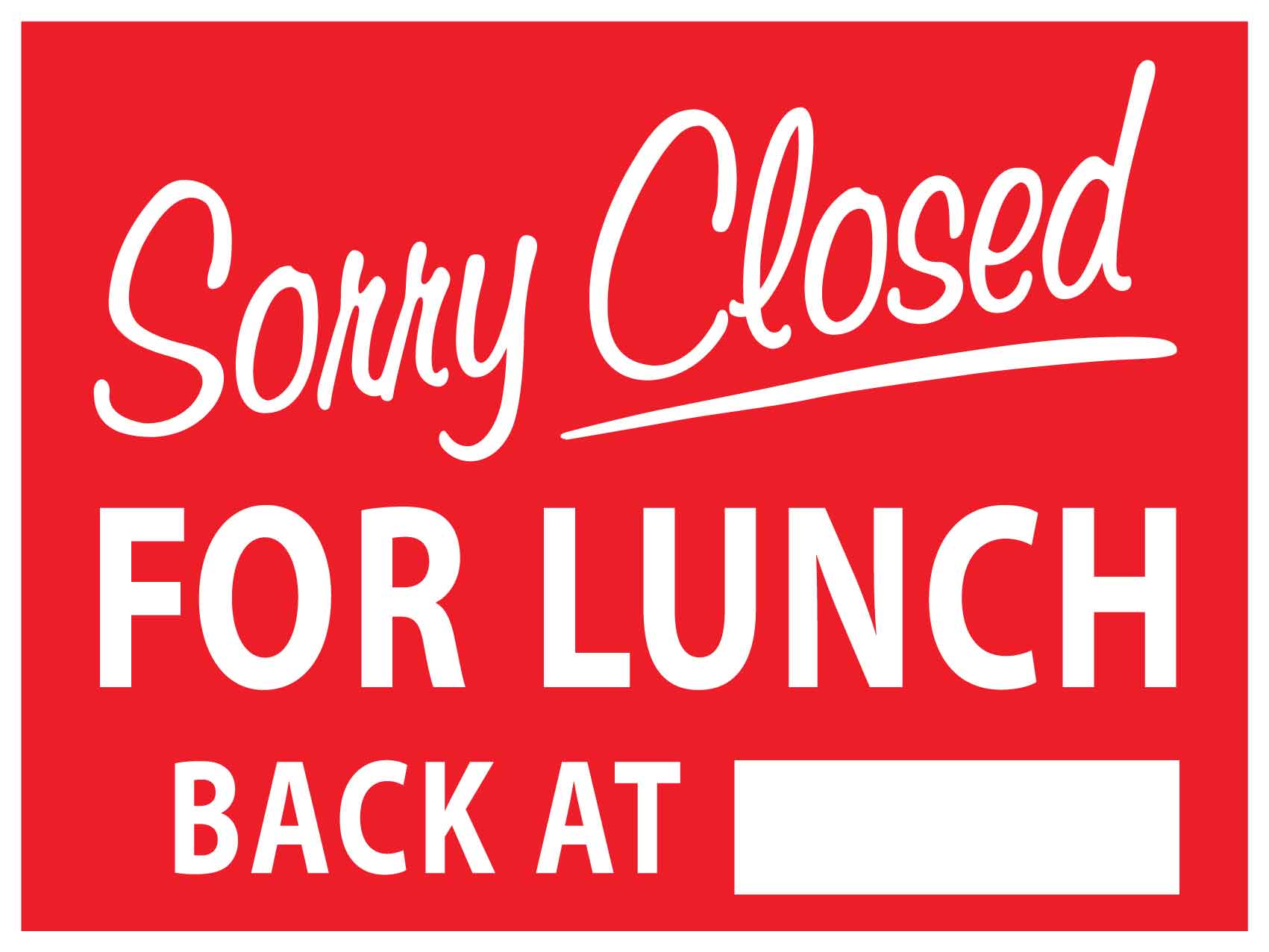 Closed For Lunch Sign Printable Printable Word Searches