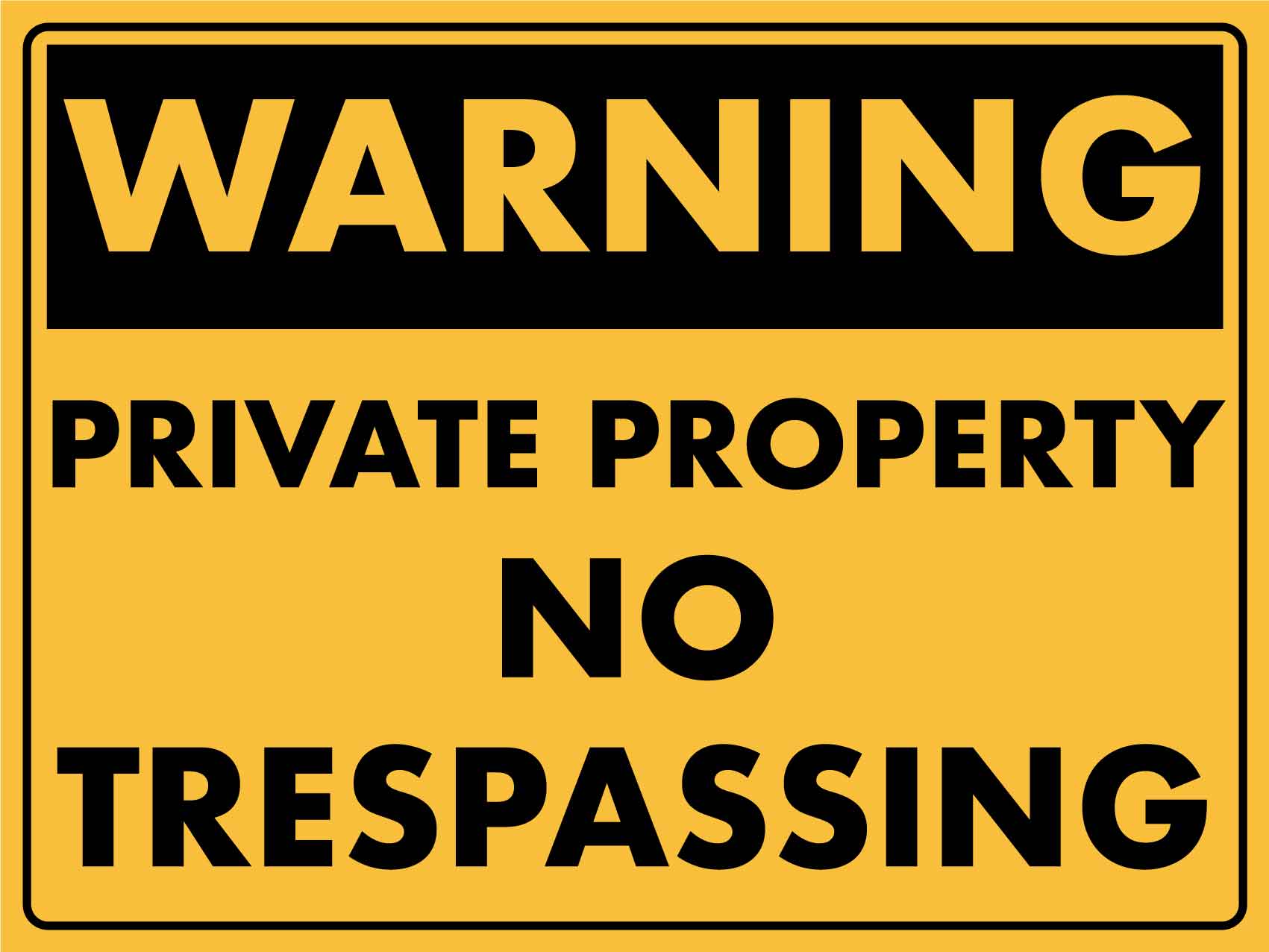 Warning Private Property No Trespassing Sign New Signs