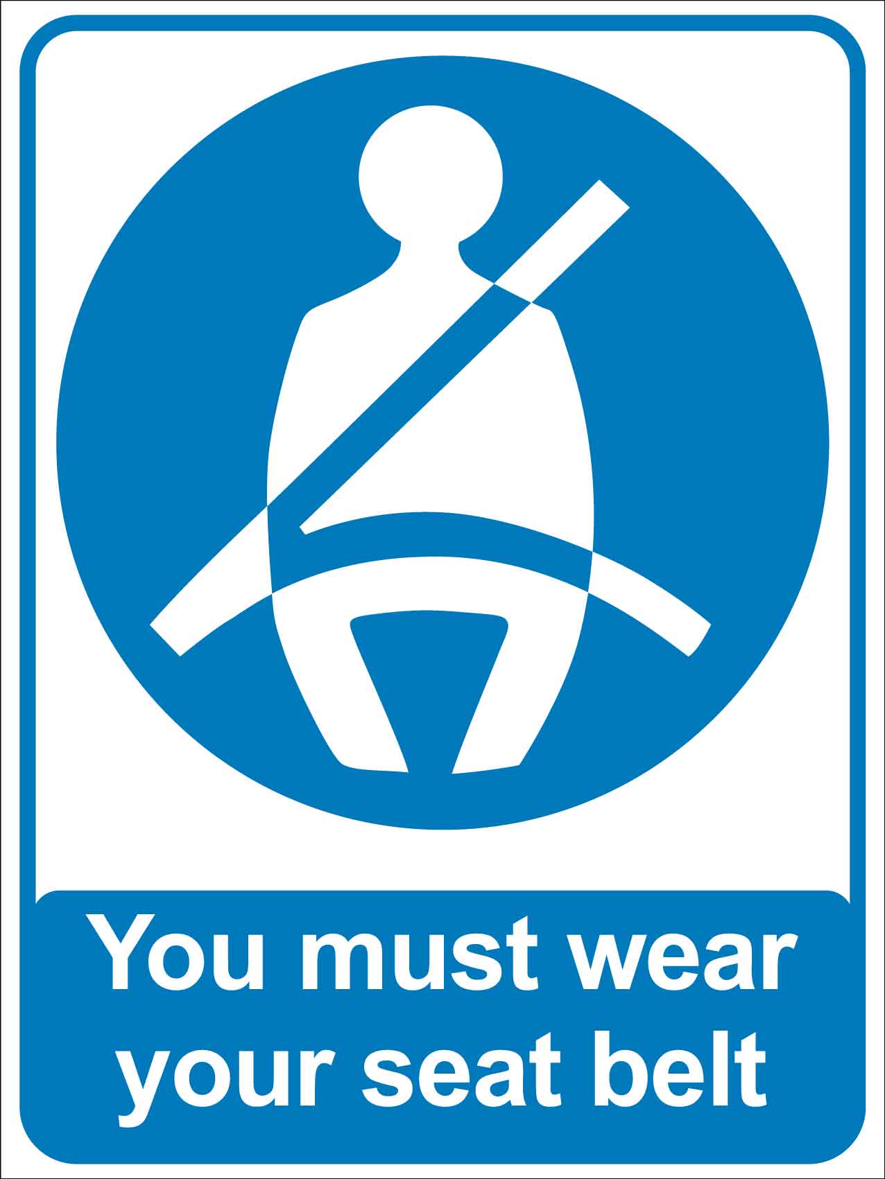 seat belt on sign