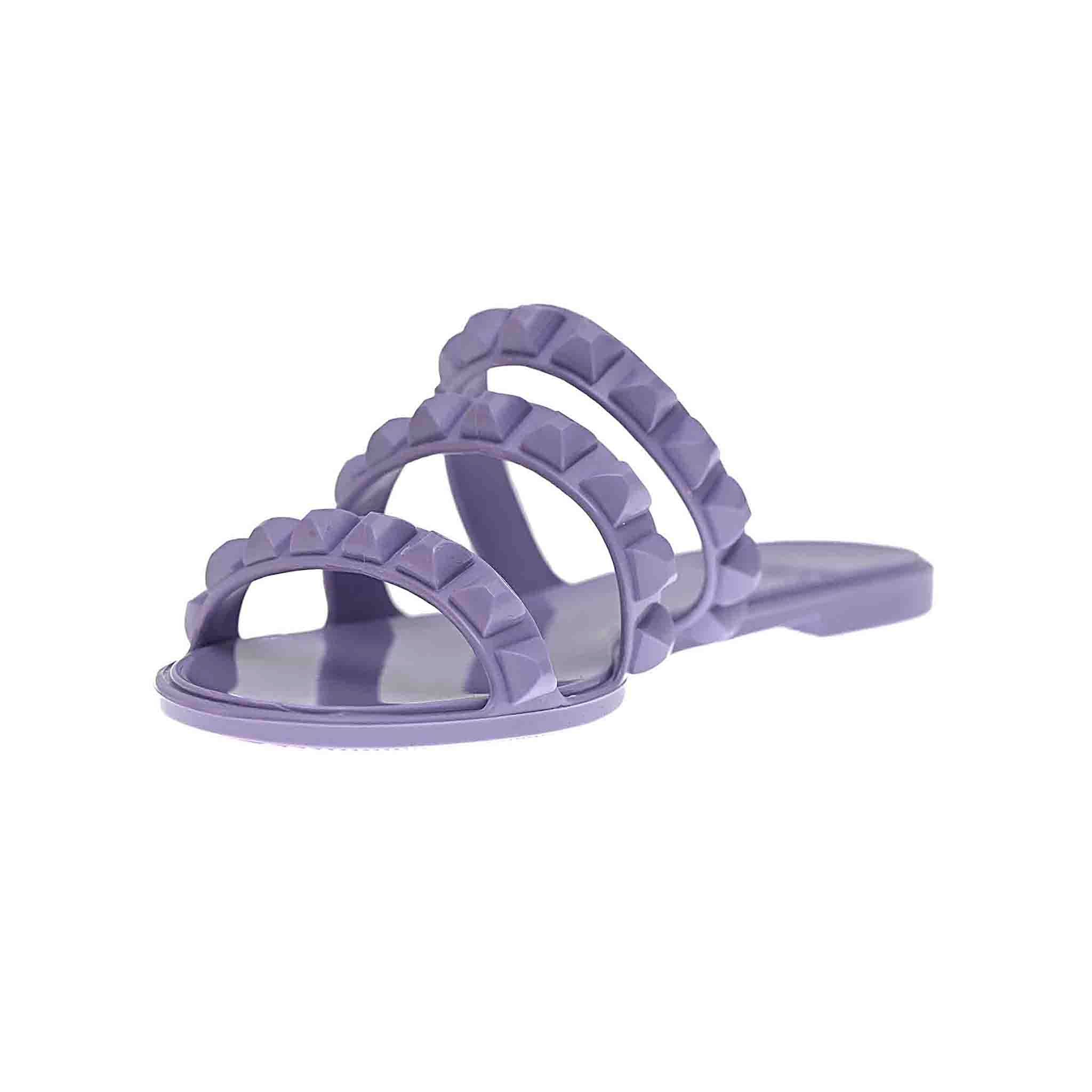 Carmen Sol Maria 3 Strap Flat Jelly Sandals In Purple