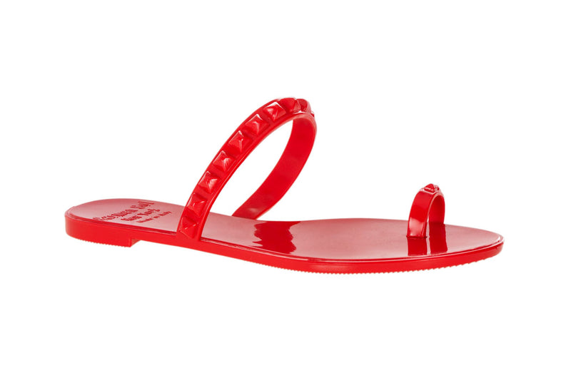 red jelly sandals