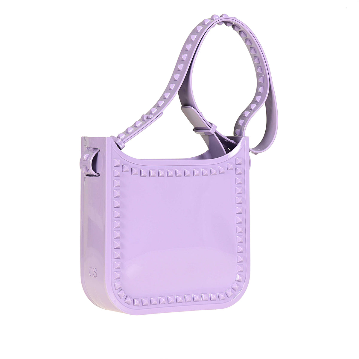 Recyclable Toni jelly studded purse in color violet 