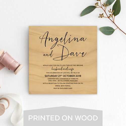 Wooden Invitations Wood Wedding Invitations Australia