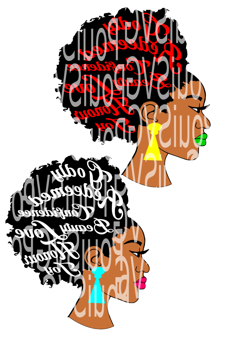 Download Afro svg,Afro lady svg,Silhouette Cameo cutting file, African American - Poui Designs