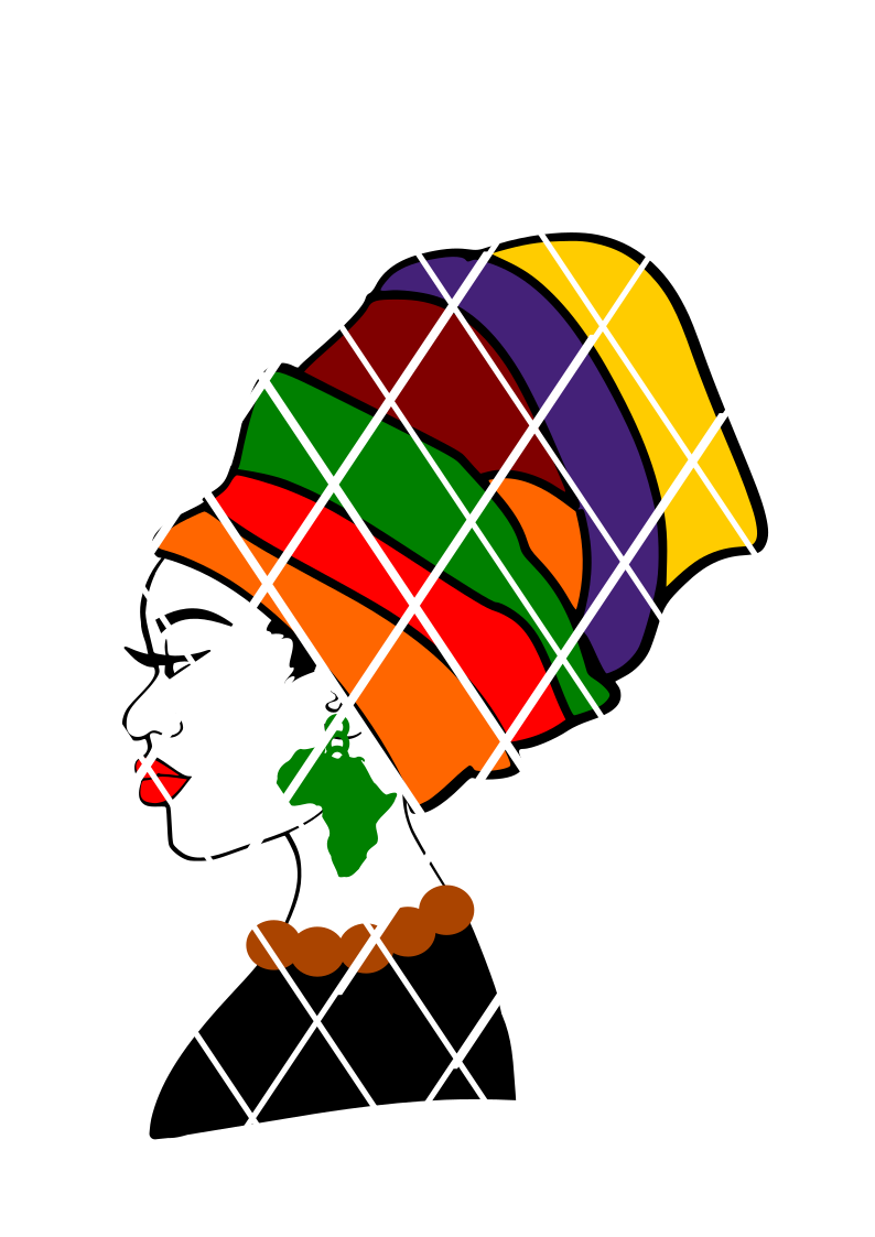 Download Black Woman in headwrap svg, PNG file,DXF file, Afro svg ...