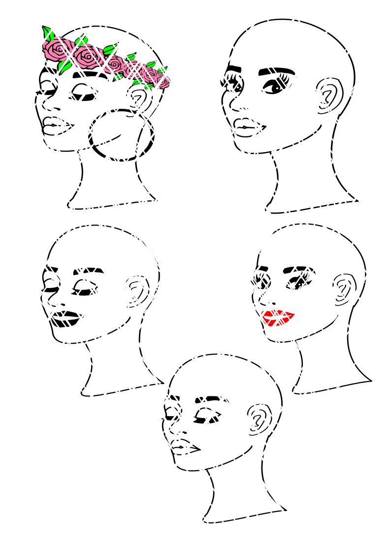 Download Bald Women SVG,DXF,PNG files - Poui Designs