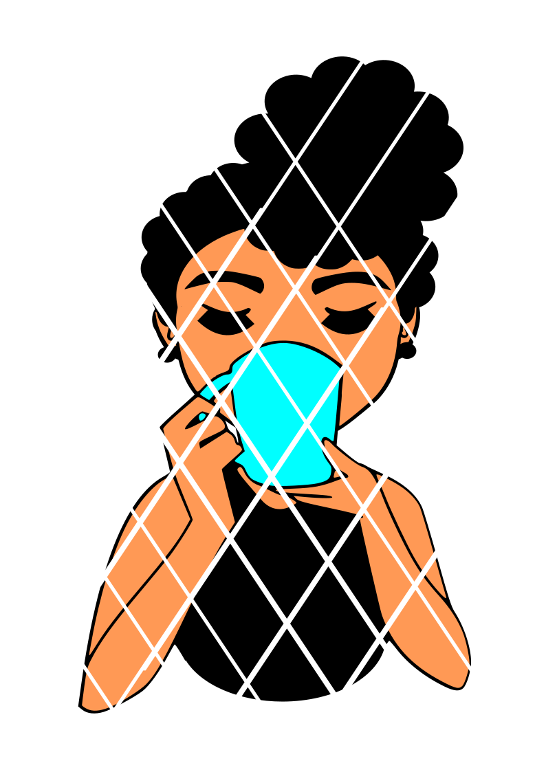 Download Woman drinking with mug svg,Afro puff svg Carla svg,Sistah ...