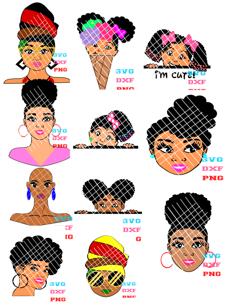 Download 20 images SVG Bundle, Afro images - Poui Designs