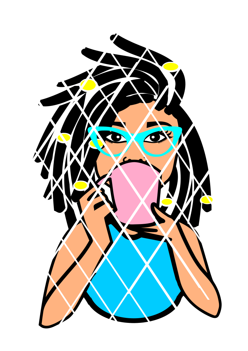 Download Locs Woman Drinking With Mug Svg Afro Puff Svg Sistah Svg Poui Designs