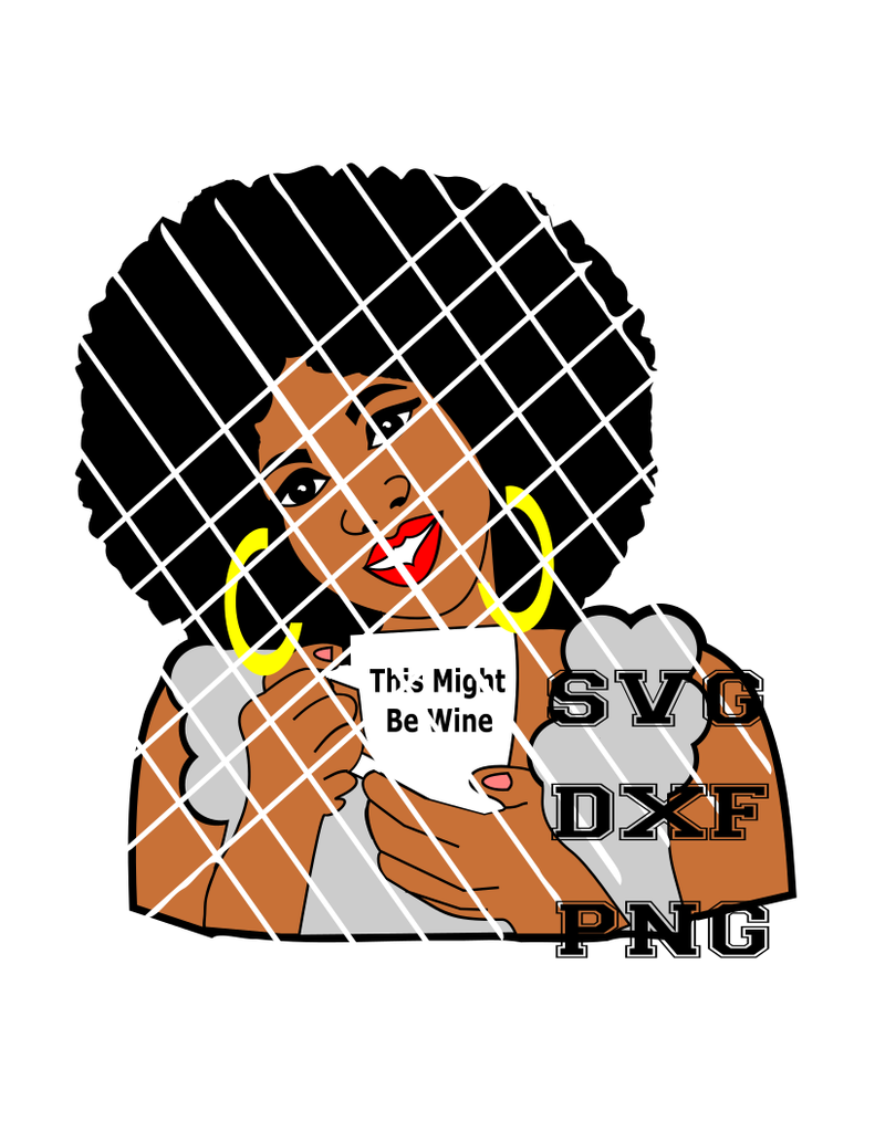 Download Afro WOman with coffee mug SVG,PNG,DXF files - Poui Designs