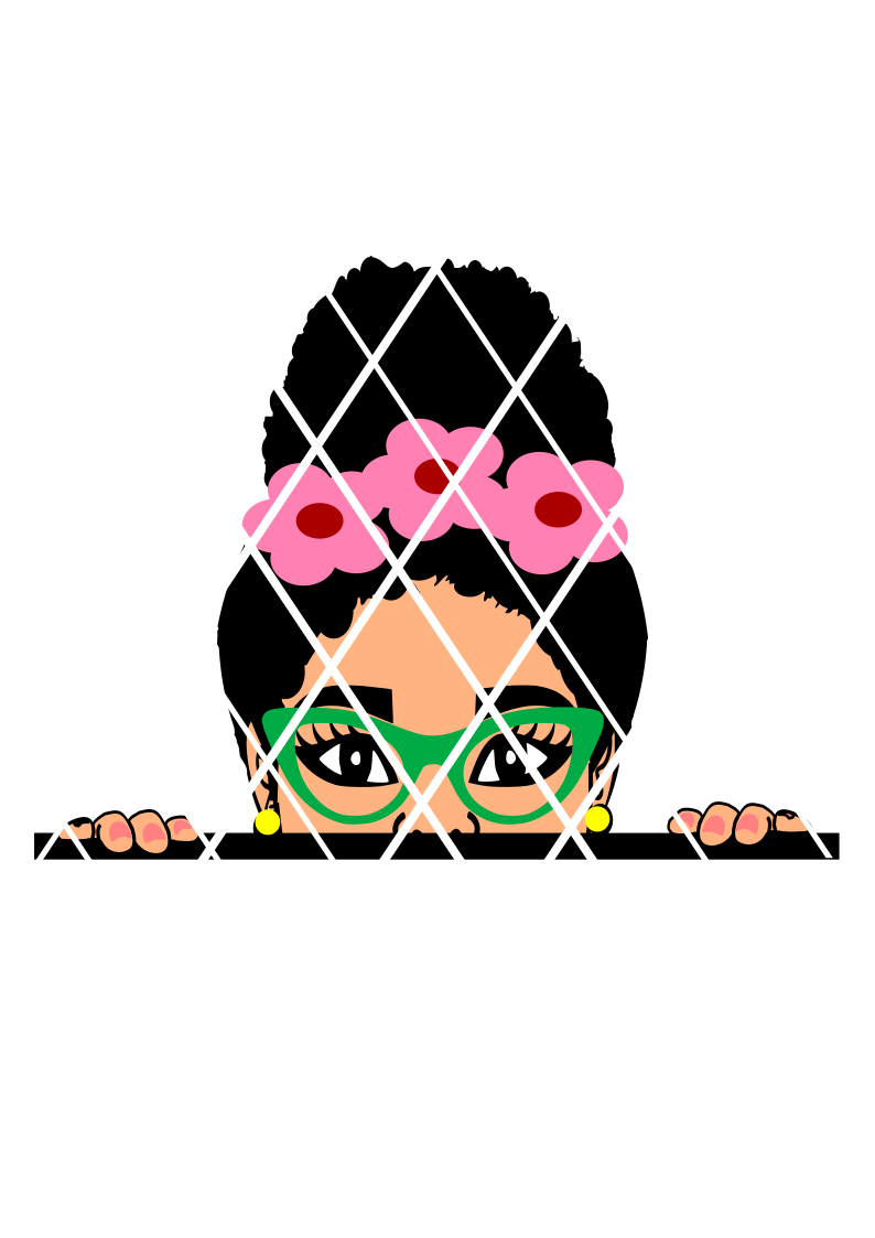 Download Peeking Elsa svg, Afro girl svg, Peekaboo - Poui Designs