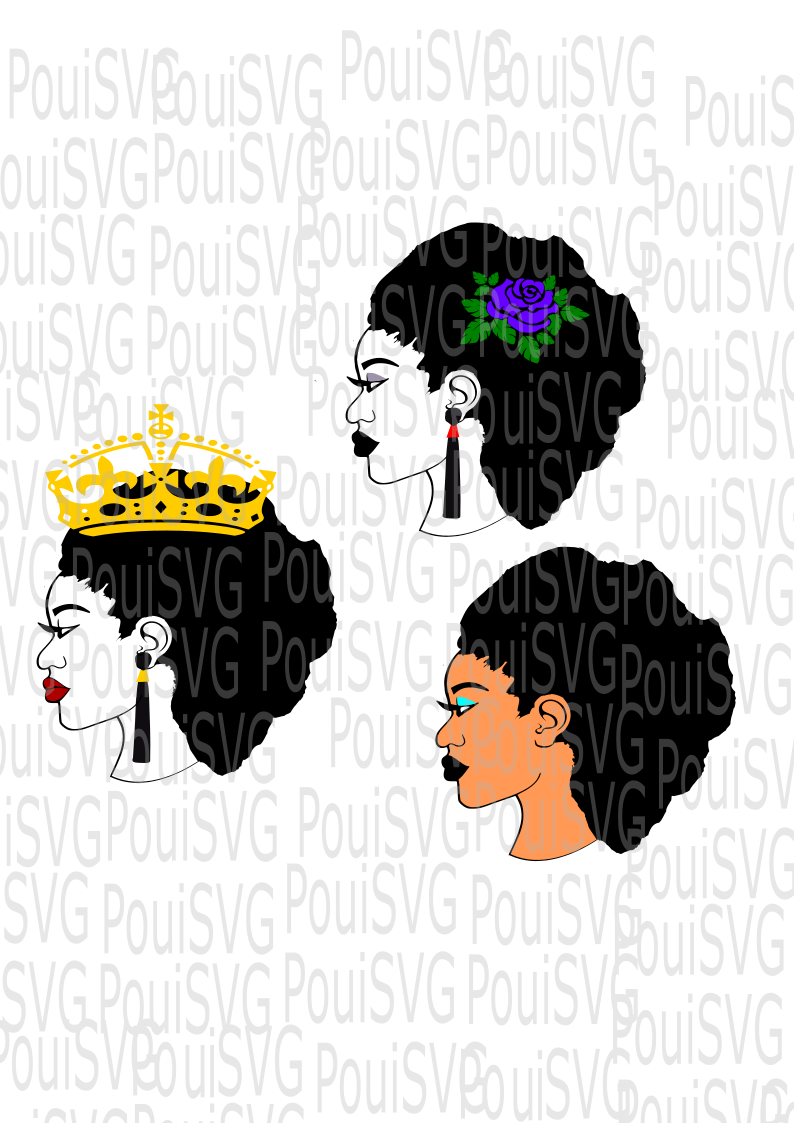 Download Afro Svg African Queen Silhouette Cutting File Cricut Design Space Poui Designs