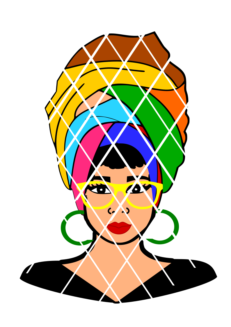 Headwrap Carol svg, Afro svg,Headwrap woman, African American woman