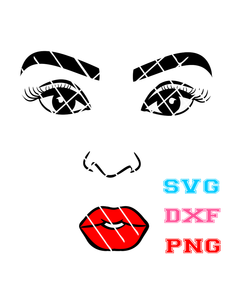 Download Black Woman Face svg, PNG file,DXF file - Poui Designs