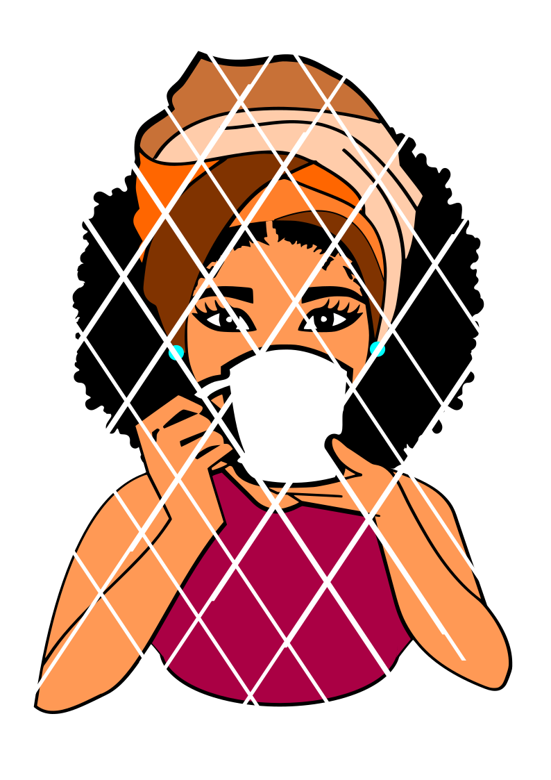 Download Woman Drinking With Mug Svg Afro Puff Svg Headwrap Svg G Sistah Svg Poui Designs