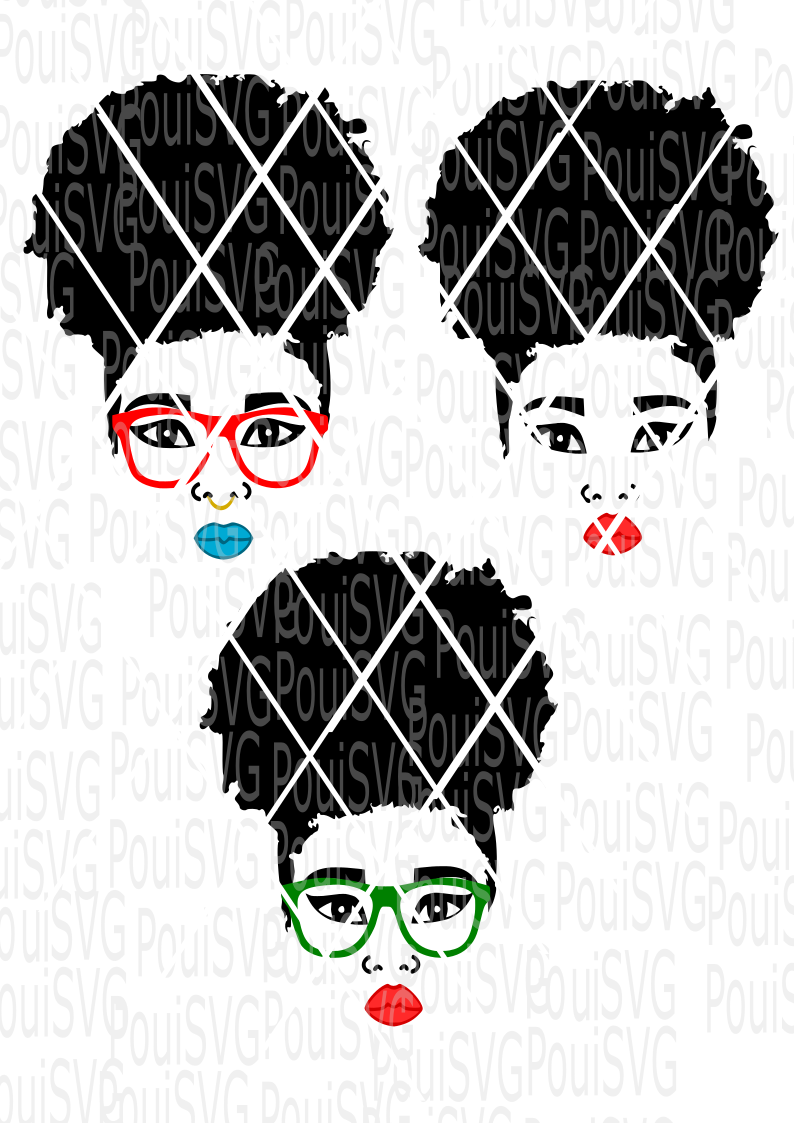 Download Cute Afro Puff hair Girl SVG file - Poui Designs