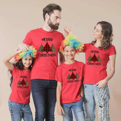 christmas tree family matching shirts set for holidays