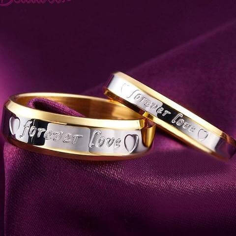 couples promise ring set