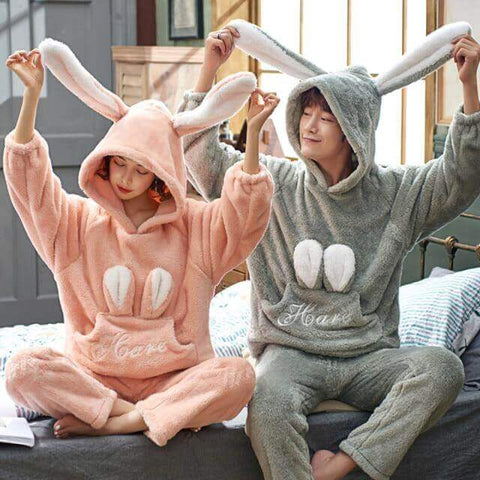bunny hoodie pajamas