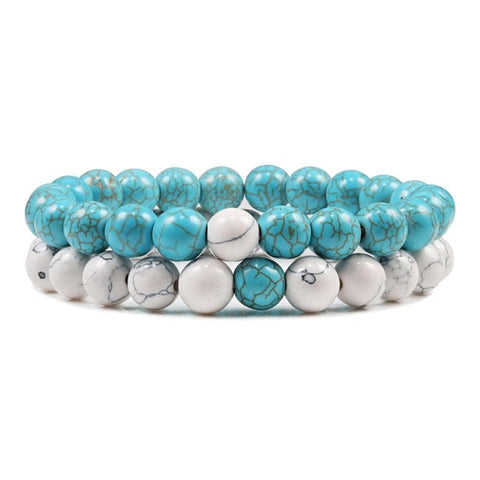 turquoise beads distance bracelets for couples